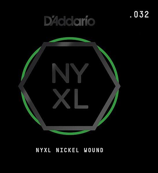 D'Addario NYXL Single Nickel Wound Electric Guitar String, 032