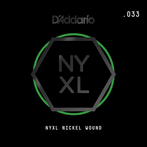 D'Addario NYXL Single Nickel Wound Electric Guitar String, 033