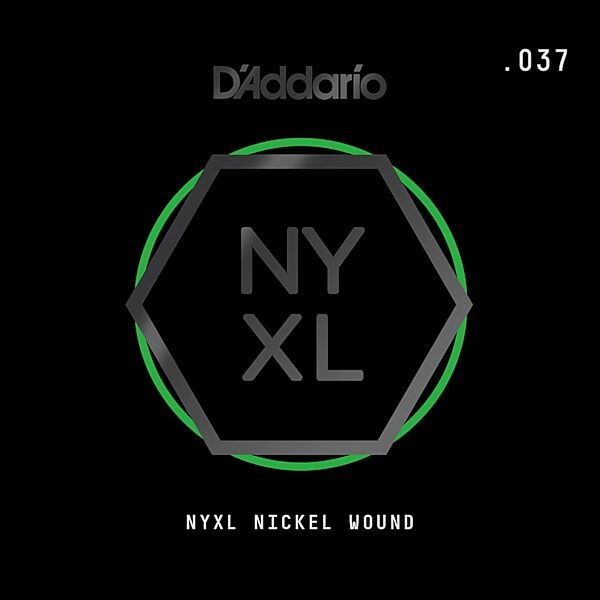 D'Addario NYXL Single Nickel Wound Electric Guitar String, 037