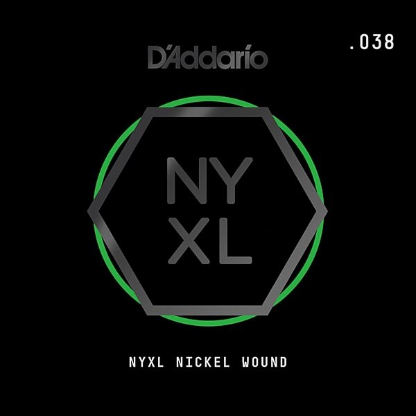 D'Addario NYXL Single Nickel Wound Electric Guitar String, 038