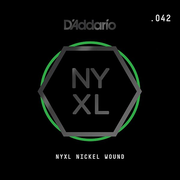 D'Addario NYXL Single Nickel Wound Electric Guitar String, 042