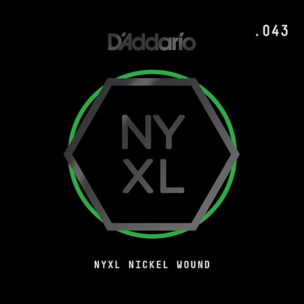 D'Addario NYXL Single Nickel Wound Electric Guitar String, 043