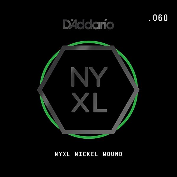 D'Addario NYXL Single Nickel Wound Electric Guitar String, 060