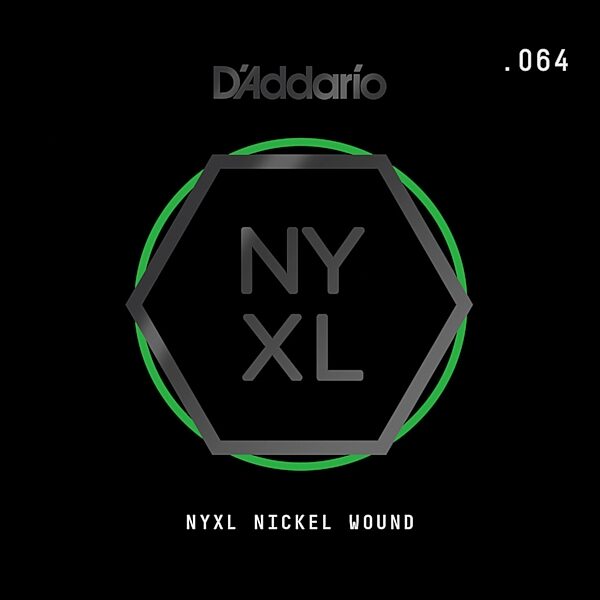 D'Addario NYXL Single Nickel Wound Electric Guitar String, 064