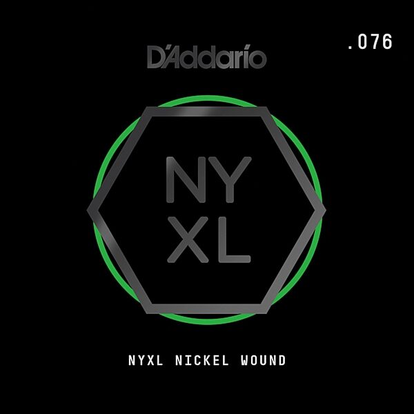 D'Addario NYXL Single Nickel Wound Electric Guitar String, 076