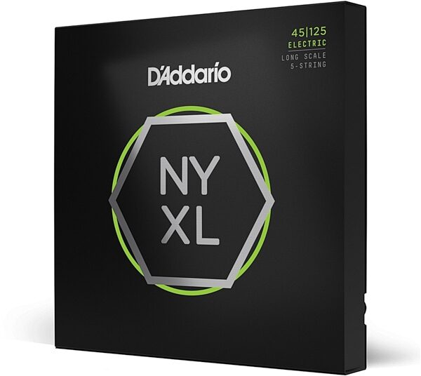 D'Addario NYXL Long Scale Nickel Wound Electric Bass Strings, 5-String, NYXL45125, main