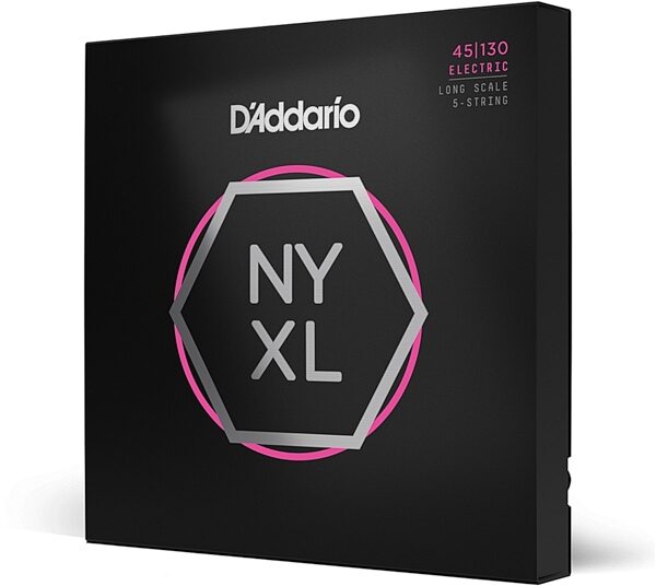 D'Addario NYXL Long Scale Nickel Wound Electric Bass Strings, 5-String, NYXL45130, main
