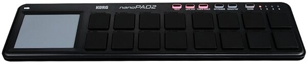 Korg nanoPAD2 USB Drum Pad Controller, Black, Black Front