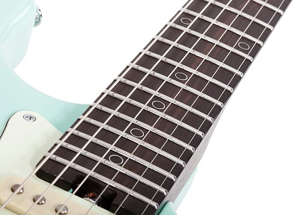 Schecter Nick Johnston HSS 10th Anniversary Traditional Electric Guitar, Atomic Green, Action Position Back