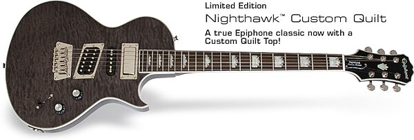 Epiphone Nighthawk Custom Quilt Top Electric Guitar, Action Position Back