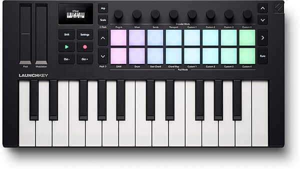 Novation Launchkey Mini 25 USB MIDI Keyboard Controller, New, Action Position Back