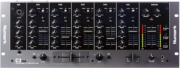 Numark C3USB 5-Channel Rack DJ Mixer with USB, Main