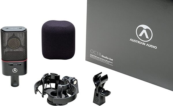 Austrian Audio OC18 Condenser Microphone Studio Set, Black, Action Position Back