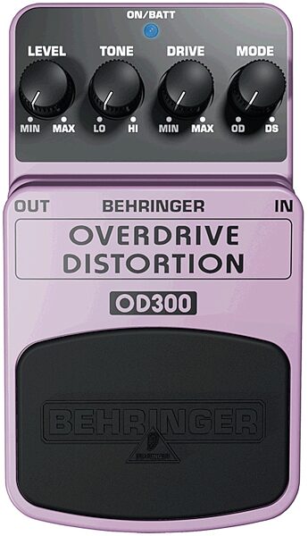 Behringer OD300 Overdrive and Distortion Pedal, Top