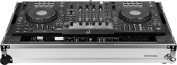 Odyssey 1U LED Flight Effects Case for XDJ-AZ, Standard Black/Silver, Action Position Back