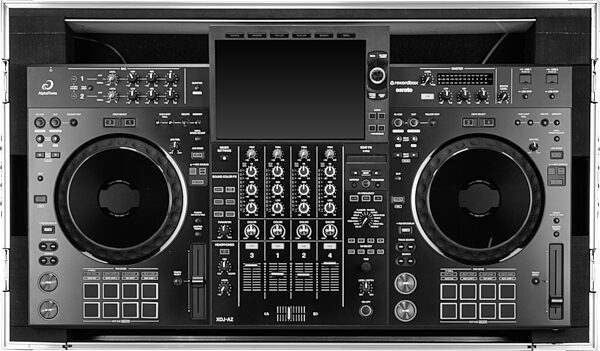 Odyssey 1U LED Flight Effects Case for XDJ-AZ, Standard Black/Silver, Action Position Back