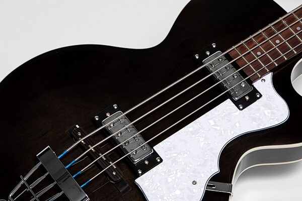 Hofner Ignition Club Electric Bass, Transparent Black, Detail Front