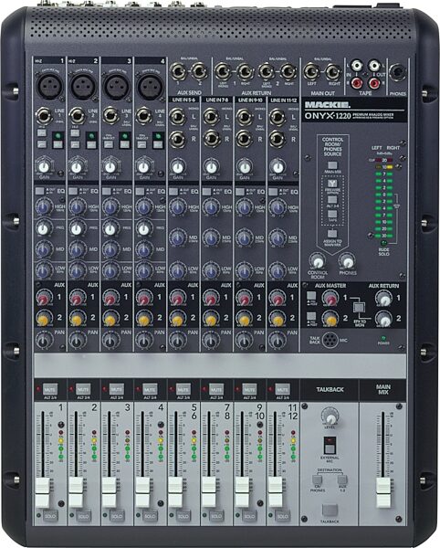 Mackie Onyx 1220 12-Channel Mixer, Top View
