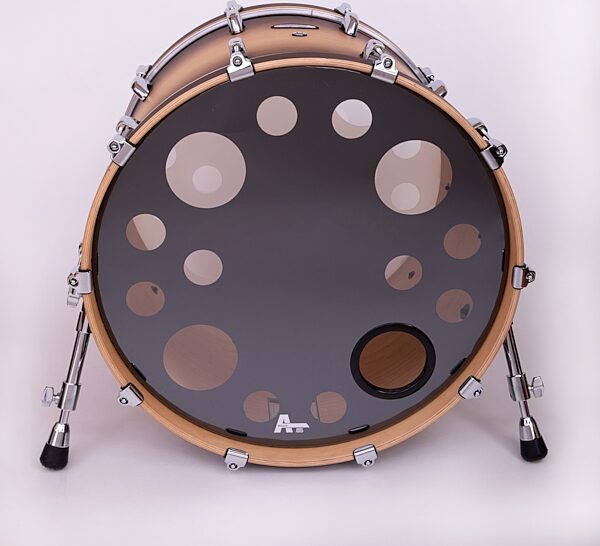 Attack Orbit2 Ported Bass Resonant Drumhead, Clear/Black, 22 inch, Action Position Back