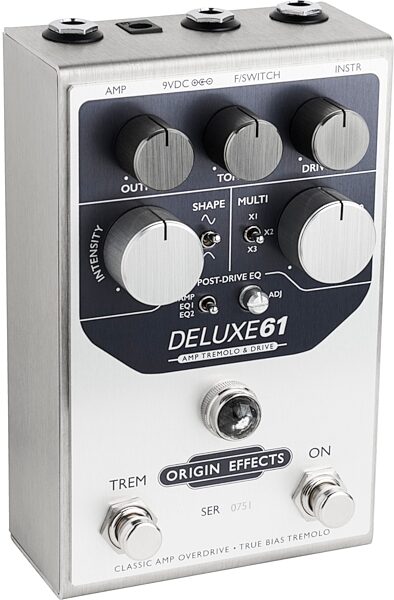 Origin DELUXE61 Amp Tremolo and Drive Pedal, New, Action Position Back