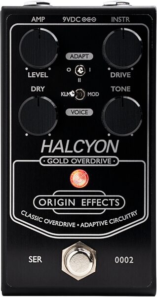 Origin Effects Halcyon Gold Overdrive Pedal, Black, Action Position Back