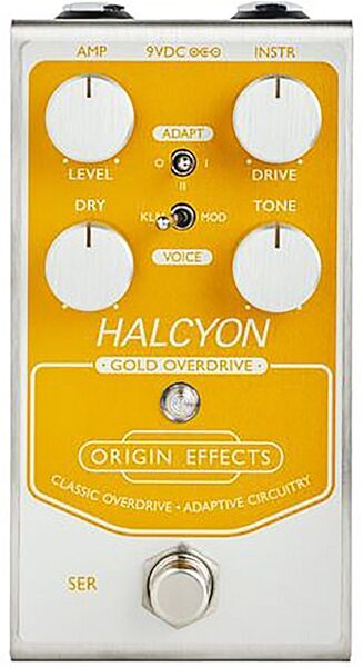 Origin Effects Halcyon Gold Overdrive Pedal, New, Action Position Back