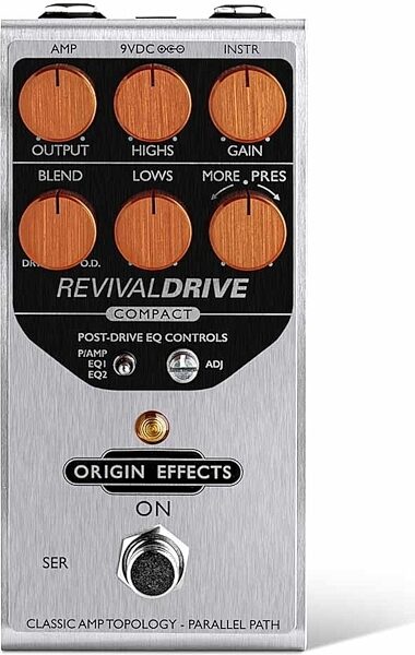 Origin Effects RevivalDRIVE Compact OD Overdrive Pedal, New, Front