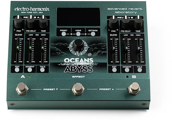 Electro-Harmonix Oceans Abyss Advanced Reverb Lab Pedal, New, Action Position Back