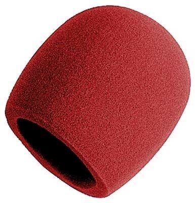 On-Stage Foam Ball-Type Microphone Windscreen, Red, Red