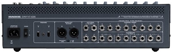 Mackie Onyx 1620i 16-Channel Analog Mixer with FireWire Interface, Back