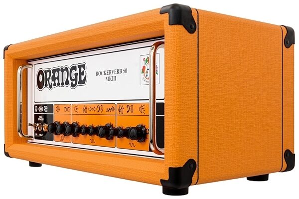 Orange Rockerverb MkIII Guitar Amplifier Head (50 Watts), Orange, Orange Closeup 4