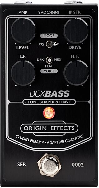 Origin Effects DCX Bass Preamp Pedal, Black, Action Position Front