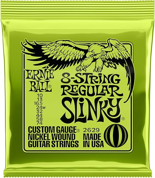 Ernie Ball Slinky 8-String Electric Guitar Strings, New, Main