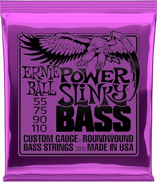 Ernie Ball P02831 Nickel Wound Power Slinky Electric Bass Strings, New, Action Position Back