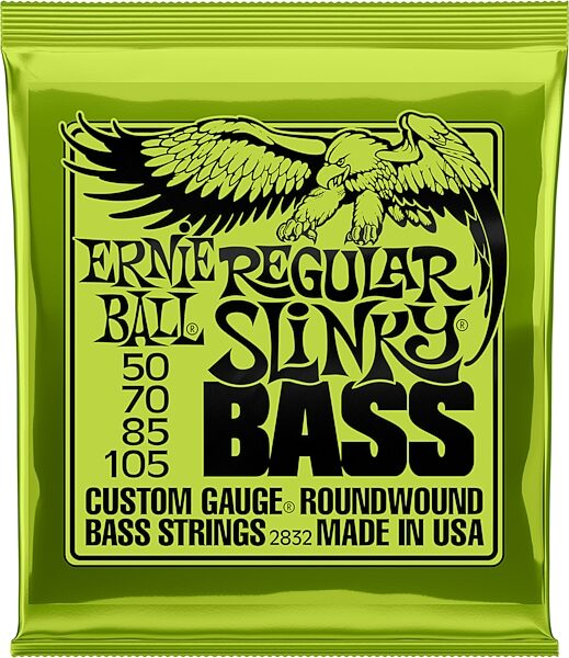 Ernie Ball Slinky Nickel-Wound Electric Bass Strings, 2832, Regular, Action Position Back