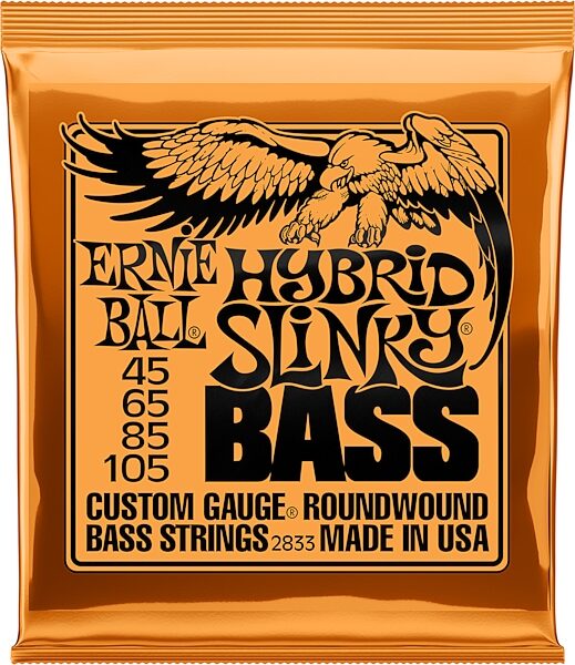 Ernie Ball P2833 Nickel Wound Hybrid Slinky Electric Bass Strings, New, Action Position Back