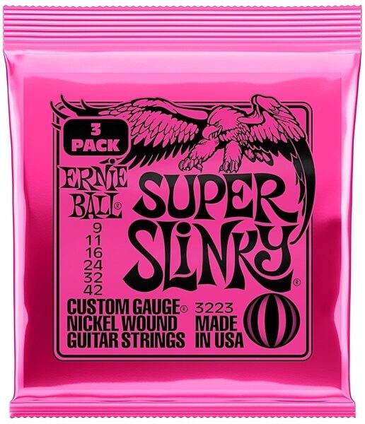 Ernie Ball 2223 Super Slinky Electric Guitar Strings (9-42), 3-Pack, view