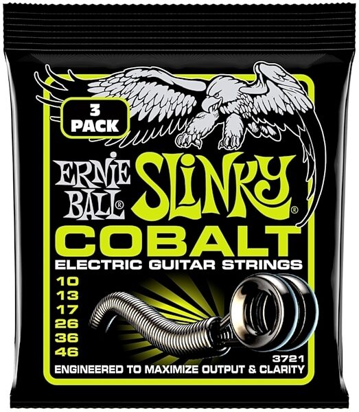 Ernie Ball Regular Slinky Cobalt Electric Guitar Strings - 10-46 Gauge, 10-46, 3-Pack, view