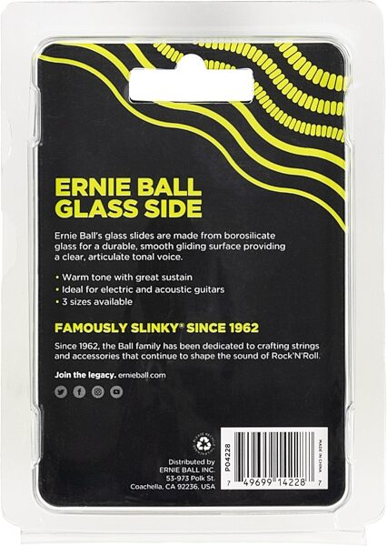 Ernie Ball Glass Guitar Slide, Medium, 4228, Action Position Back