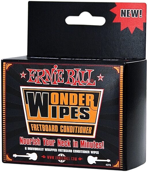 Ernie Ball Wonder Wipes Fretboard Conditioner 6-Pack, New, Main