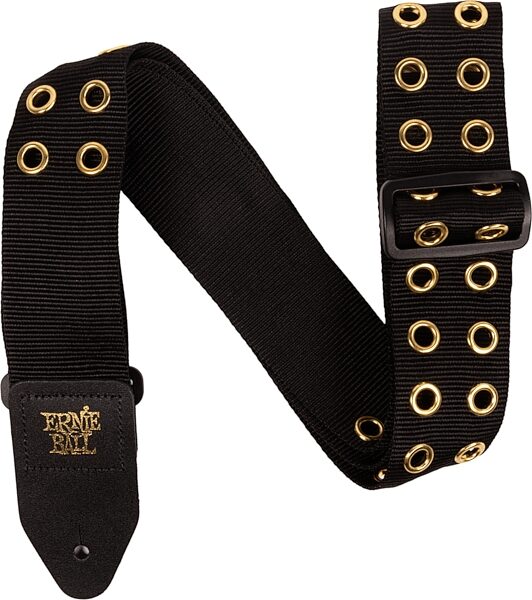 Ernie Ball Premium Guitar Strap, Hole Lotta Metal Gold, Action Position Back