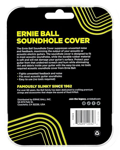 Ernie Ball P09618 Acoustic Soundhole Cover, New, Action Position Back