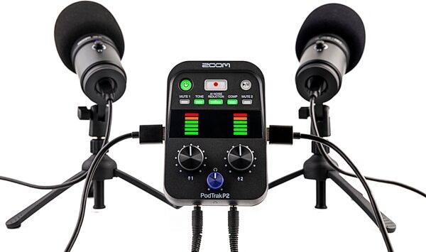 Zoom PodTrak P2 Podcast Recorder, Open Box (Very Good), Action Position Back