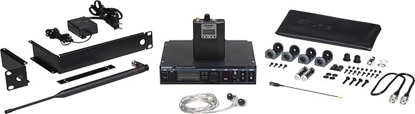 Shure PSM900 Personal Monitor System with SE425 In-Ear Headphones, Band G7, Main with all components Front