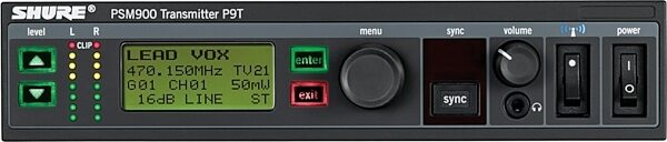 Shure PSM900 Personal Monitor System with SE425 In-Ear Headphones, Band G7, Detail Side