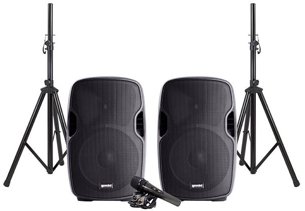 Gemini PA SYS15 Complete Dual Speaker PA Package, New, Main
