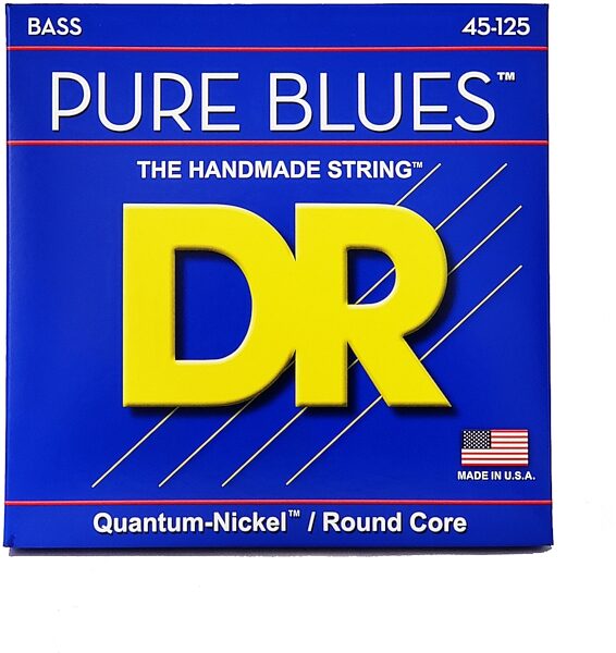 DR Strings Pure Blues 5-String Electric Bass Strings, Medium, 45-125, Front