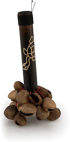Pearl Pangi Nut Shaker with Bamboo Handle, Action Position Back