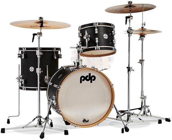 Pacific Drums PDC1803 Concept Maple Bop Drum Shell Kit, 3-Piece, Ebony