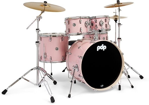 Pacific Drums PDP MainStage Complete Drum Set, 5-Piece, Pale Rose, Action Position Back